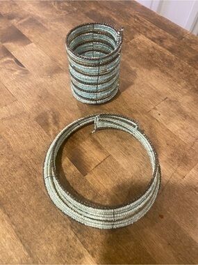 Beaded cuff bracelet and necklace